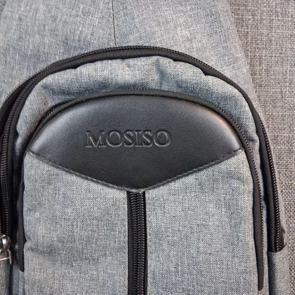 Mosiso Sling Backpack Crossbody Shoulder Bag Gray Heathered Travel Commuter Bag